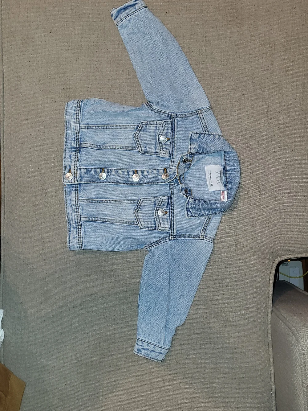 Zara Light Wash Kids Denim Jacket - Classic Jean Jacket, 100% Cotton